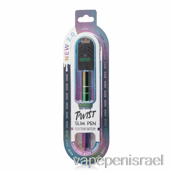 חד פעמי Vape Israel Ooze Slim Twist Pen 2.0 Flex Temp סוללת קשת בענן